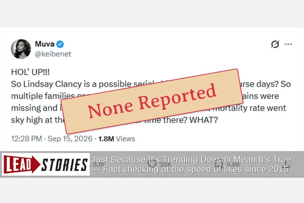 Fact Check: No Evidence Parents Publicly Blamed Lindsay Clancy For Child Deaths During Her Nursing Career