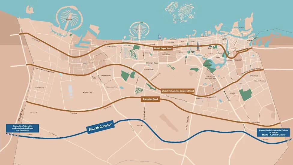 Dubai Greenlights 80km 'New Fourth Corridor' — Phase One Priced at Dh3.5bn ($953m)