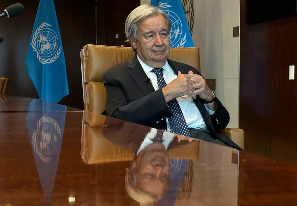 Leaving Office, U.N. Chief Says Global Unity Is Essential to Tackle AI, Climate and Inequality