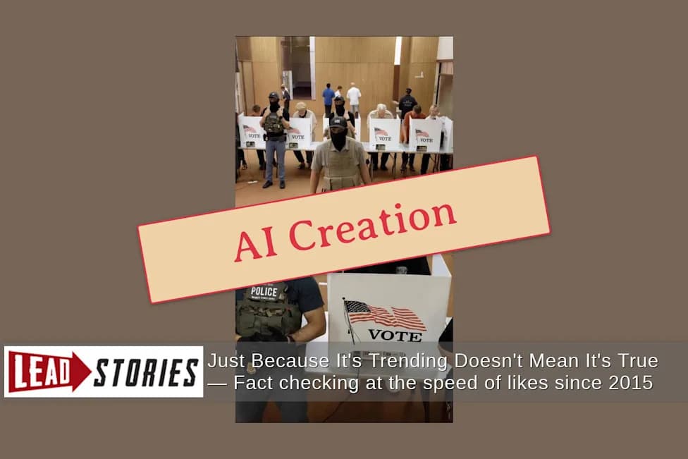 Fact Check: Viral Video of Masked Officers in Polling Place Likely an AI-Generated Deepfake
