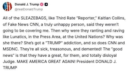 Trump Intensifies Media Crackdown — CNN, MSNBC and Politico Barred; Reporter Called 'Sick, Treasonous, And Demented'