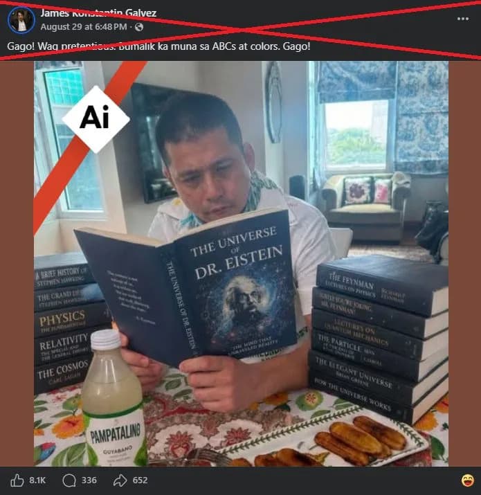 AI-Altered 'Einstein' Image Mocking Senator Robin Padilla Traced To Budget Photo; Invisible SynthID Detected