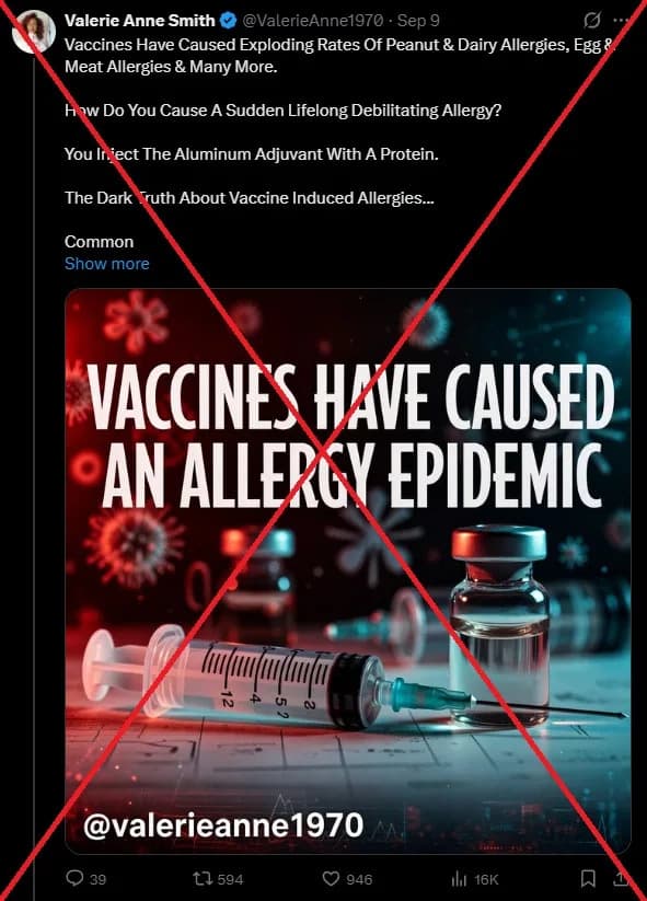 No Evidence Vaccines Cause Peanut Allergies — US‑Approved Vaccines Do Not Contain Peanut Oil