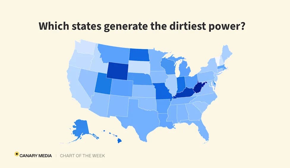 How Clean Is the Power in Your State? A 2024 Map of Carbon Intensity