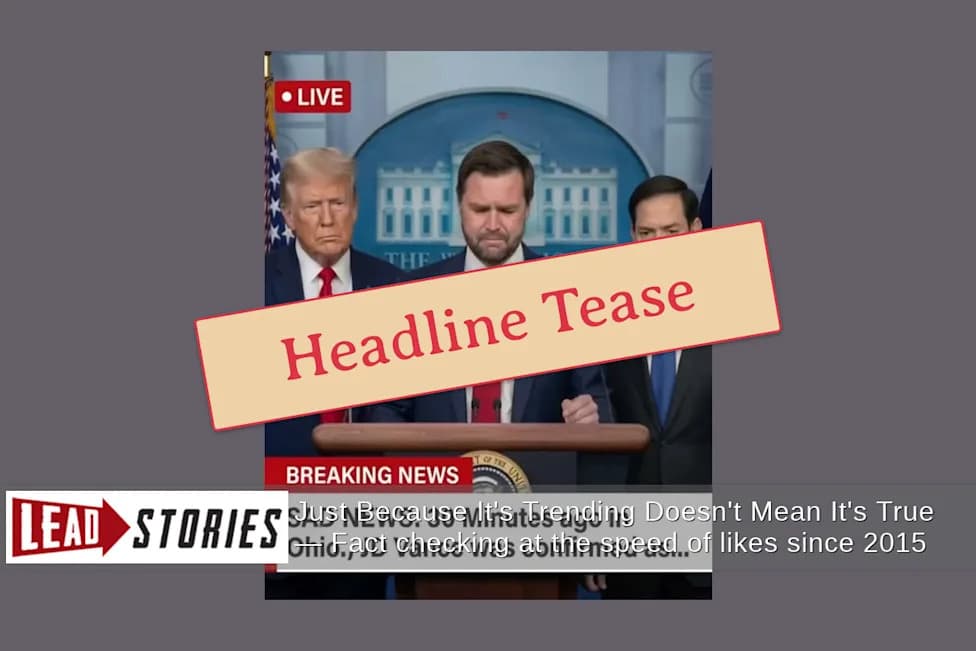Fact Check: Viral 'Sad News — 30 Minutes Ago in Ohio' JD Vance Clip Is AI-Generated Clickbait