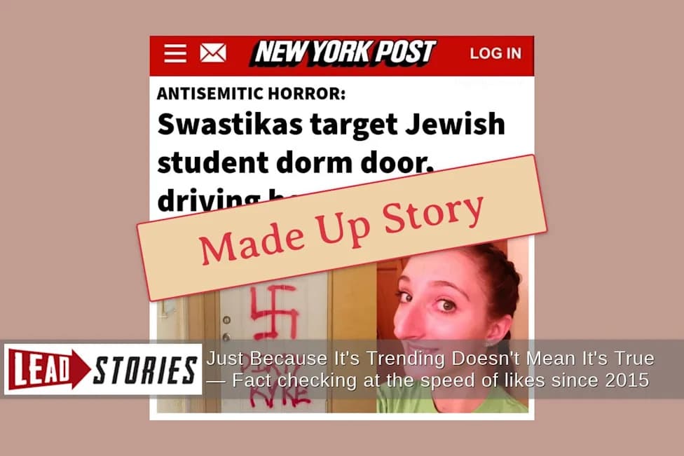 Fact Check: Viral Screenshot Falsely Claims New York Post Reported Antisemitic Vandalism On Student's Dorm Door