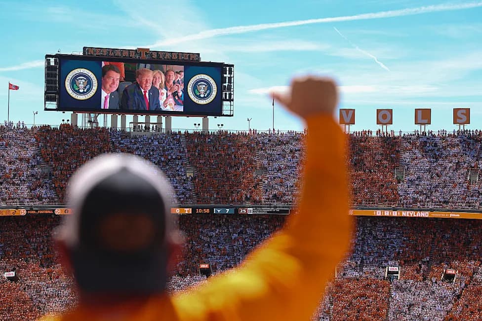 Trump Booed — and Cheered — on Neyland Stadium Jumbotron as Midterms Loom