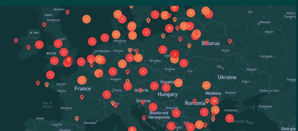 Map Reveals 522 Suspected Russian Hybrid Attacks Across Europe Since 2022