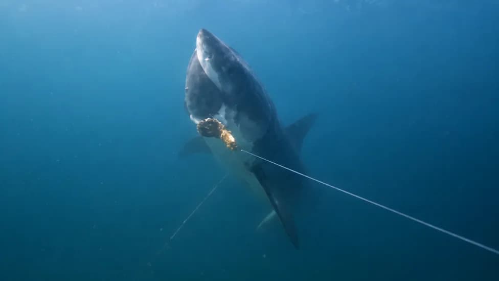 Rare Underwater Footage Shows Great White Rocket Up and Snatch Angler’s Catch